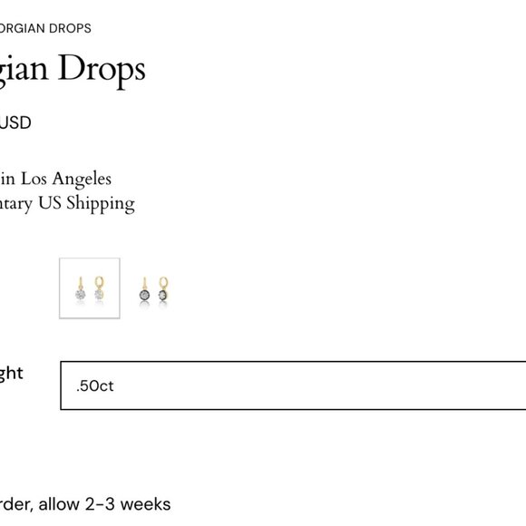 REAL FINE STUDIO Georgian Drop Earrings - 0.50ct per ear - Picture 5 of 7